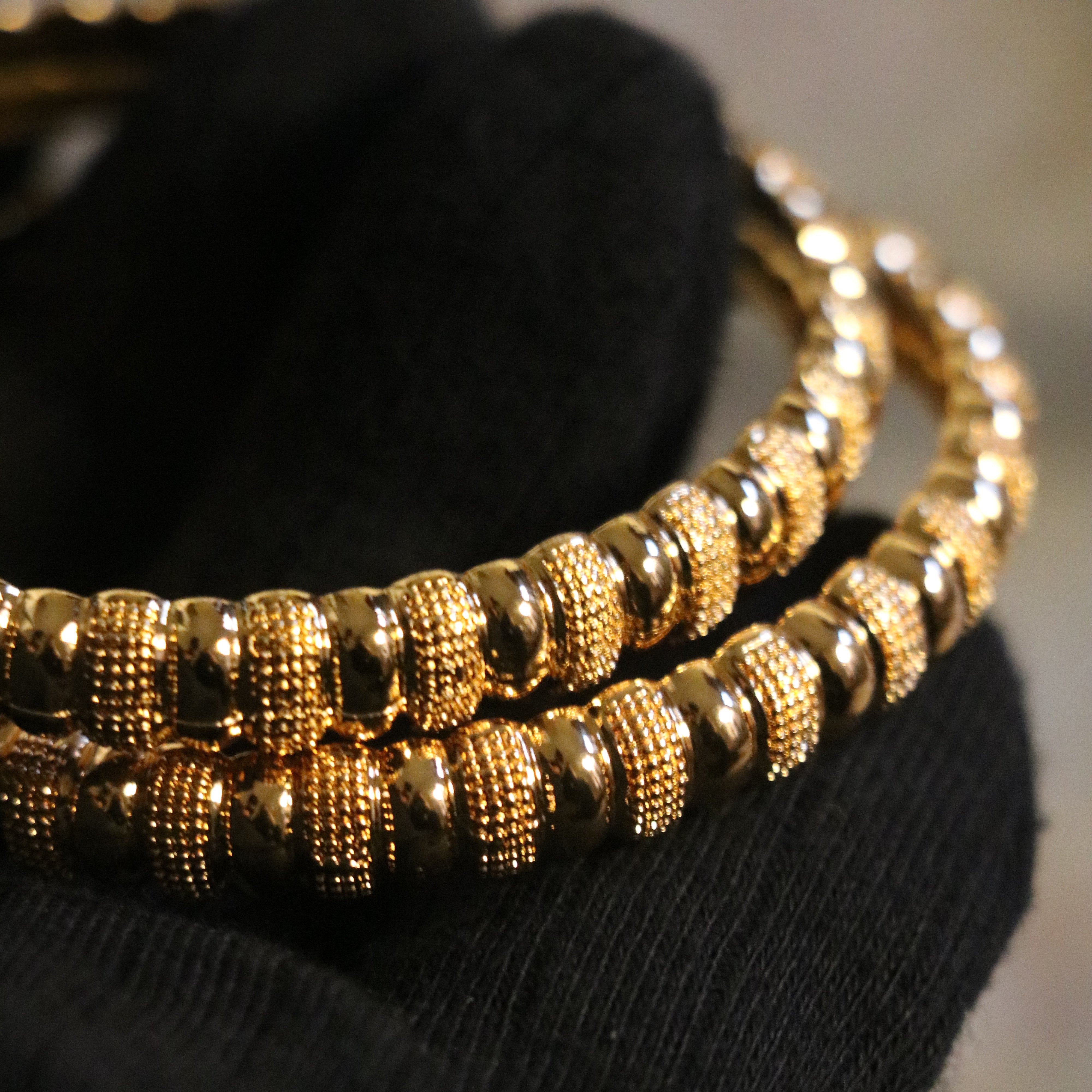 2 PCS Golden Textured Bangles – Elegance with a Modern Twist