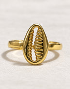 Orneza Gold-Tone Oval Shell Motif Ring — detail view