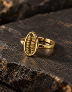 Orneza Gold-Tone Oval Shell Motif Ring — styled view