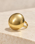 Orneza Gold-Tone Polished Dome Ring — front view