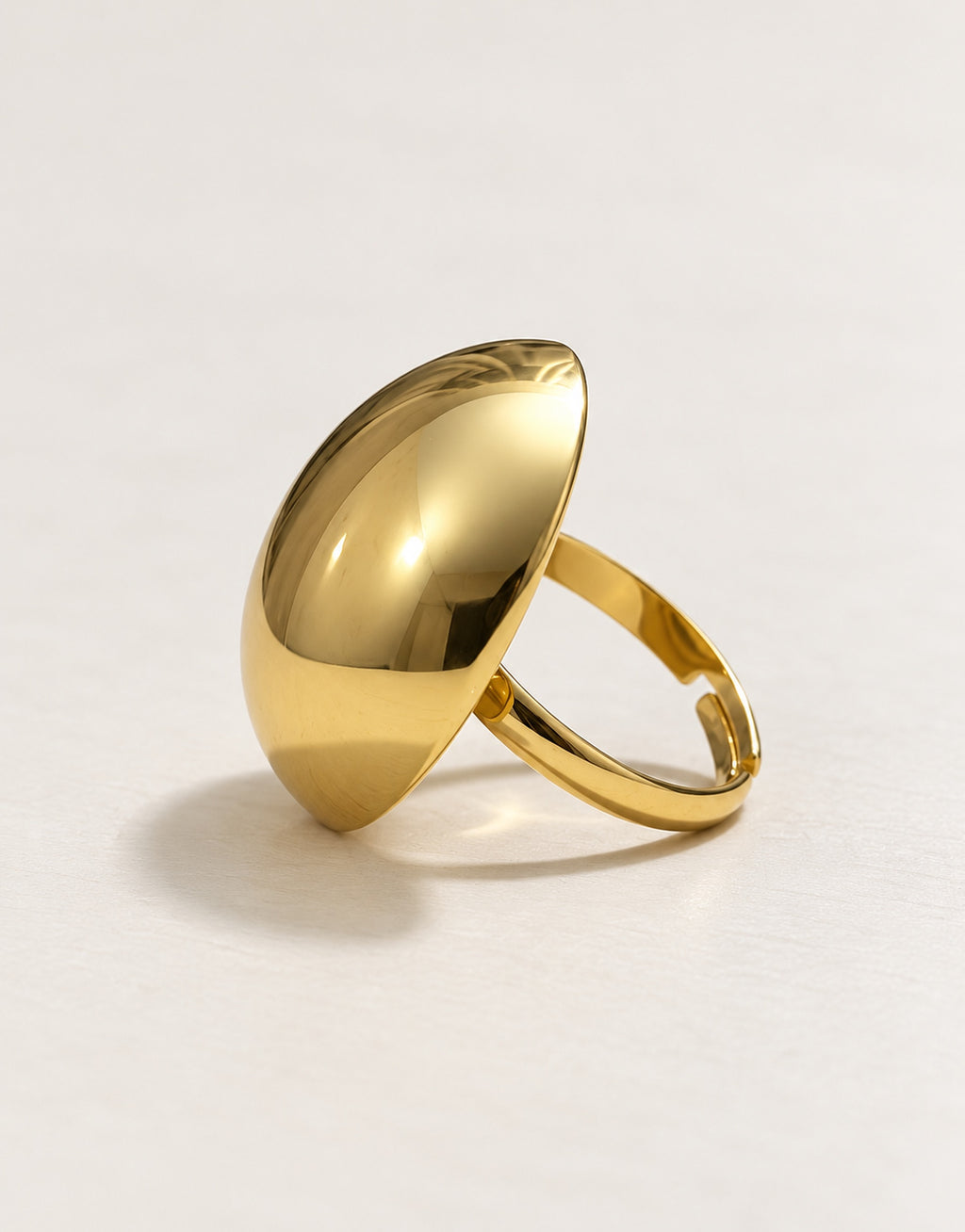 Orneza Gold-Tone Polished Dome Ring — angle view