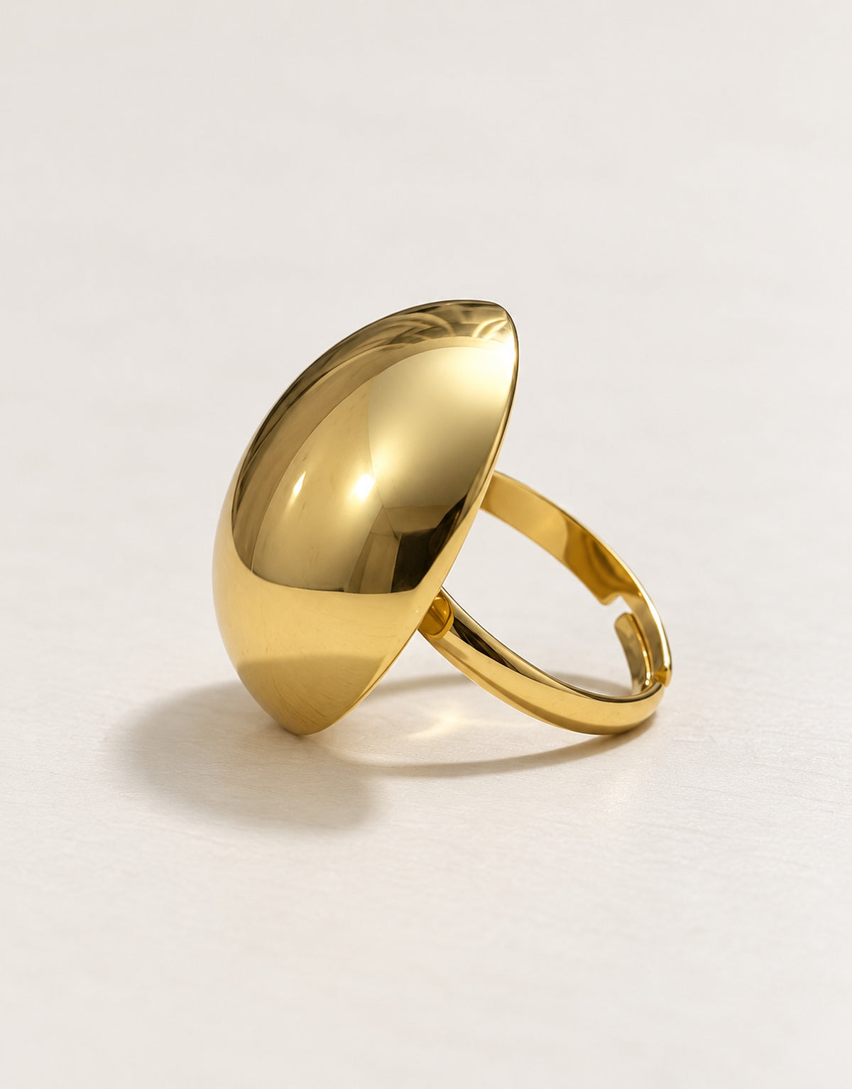Orneza Gold-Tone Polished Dome Ring — angle view