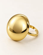 Orneza Gold-Tone Polished Dome Ring — detail view