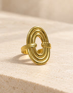 Orneza Gold-Tone Nested Oval Ring — front view