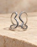 Orneza Silver-Tone Abstract Wire Loop Ring — front view