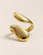Orneza Gold-Tone Double Teardrop Wrap Ring — angle view