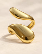 Orneza Gold-Tone Double Teardrop Wrap Ring — detail view