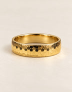 Orneza Gold-Tone Speckled Pattern Band Ring — angle view