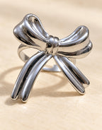 Orneza Silver-Tone Bow Ring — detail view