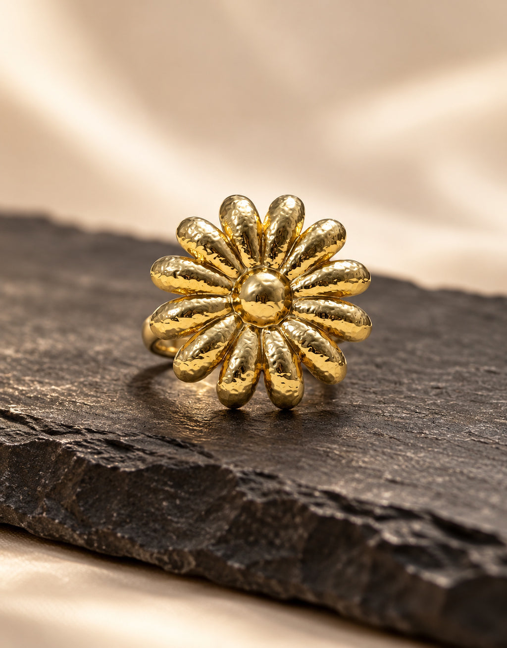 Orneza Gold-Tone Daisy Ring — styled view