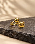 Orneza Gold-Tone Open Twin Ball Ring — styled view