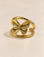 Orneza Gold-Tone Butterfly Open Frame Ring — angle view