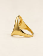 Orneza Gold-Tone Sculptural Open Loop Ring — angle view