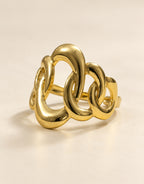 Orneza Gold-Tone Linked Loop Ring — front view