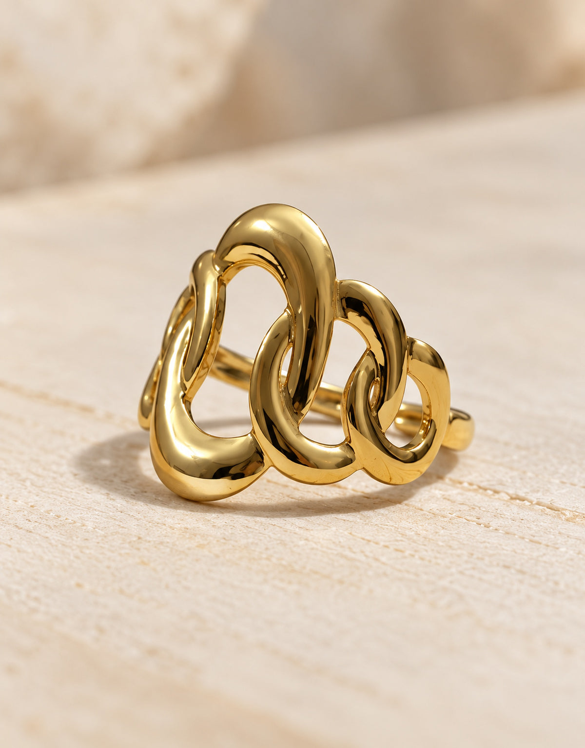 Orneza Gold-Tone Linked Loop Ring — detail view