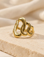 Orneza Gold-Tone Linked Loop Ring — styled view
