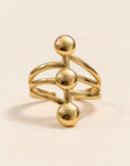 Orneza Gold-Tone Three Ball Stacked Ring — front view