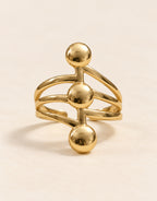 Orneza Gold-Tone Three Ball Stacked Ring — front view