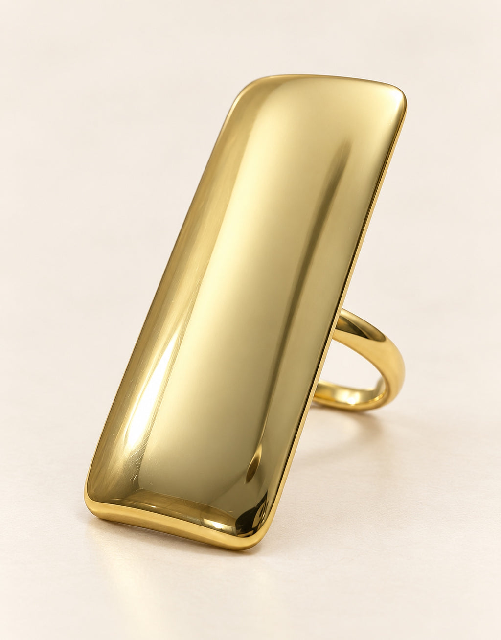Orneza Gold-Tone Long Polished Bar Ring — front view