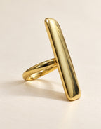 Orneza Gold-Tone Long Polished Bar Ring — angle view