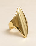 Orneza Gold-Tone Pointed Sculptural Panel Ring — front view