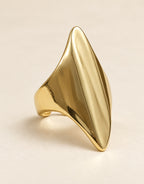 Orneza Gold-Tone Pointed Sculptural Panel Ring — front view
