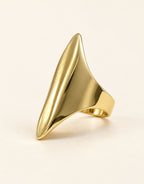 Orneza Gold-Tone Pointed Sculptural Panel Ring — angle view